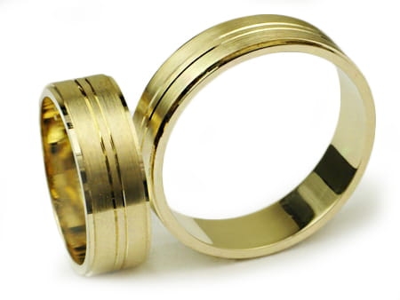 Obrączki ślubne z żółtego złota płaskie 6mm Infinity I006