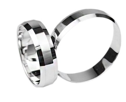Srebrne obrączki ślubne płaskie fazowane 5mm Silvery Sv010