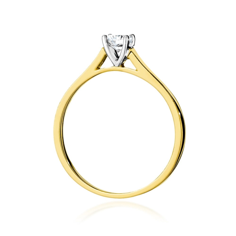 Pierścionek zaręczynowy z żółtego złota z diamentem 0,50ct Fire Of Love GW-526-0,50ct