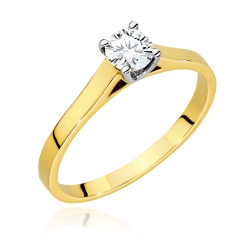 Pierścionek zaręczynowy z żółtego złota z diamentem 0,50ct Fire Of Love GW-526-0,50ct