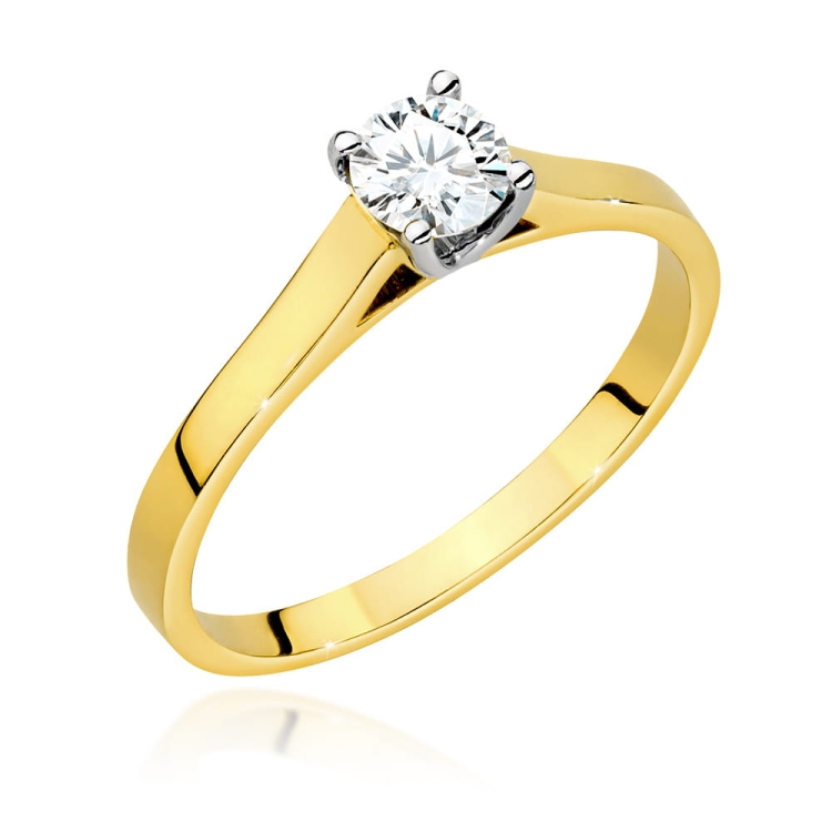 Pierścionek zaręczynowy z żółtego złota z diamentem 0,50ct Fire Of Love GW-526-0,50ct