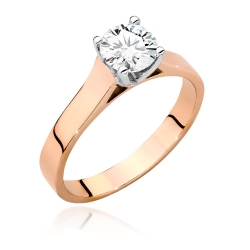 Pierścionek zaręczynowy z różowego złota z diamentem 0,70ct Fire Of Love GW-526-0,70ct-r