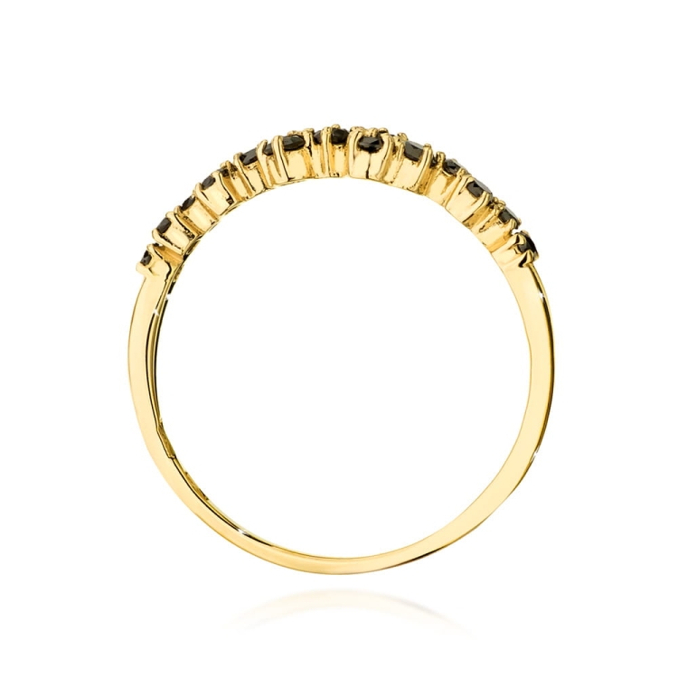Pierścionek zaręczynowy z żółtego złota z czarnymi diamentami 0,33ct Fire Of Love BW-528