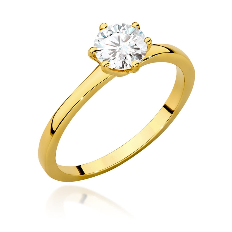 Pierścionek zaręczynowy z żółtego złota z diamentem 0,70ct Fire Of Love GW-535-0,70ct