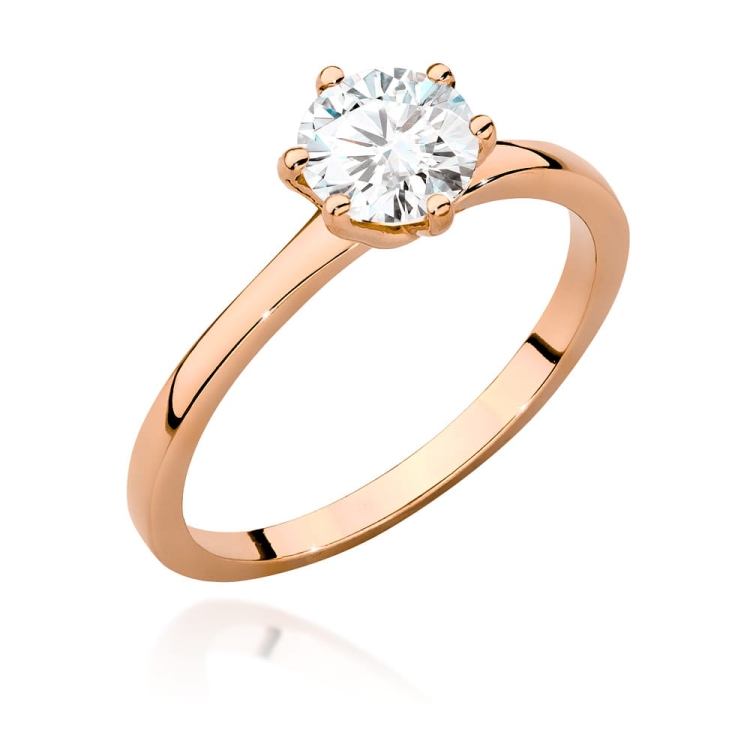 Pierścionek zaręczynowy z różowego złota z diamentem 1,00ct Fire Of Love GW-535-1,00ct-r