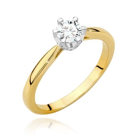Przejdź do produktu Pierścionek zaręczynowy z żółtego złota z diamentami 0,46ct Fire Of Love