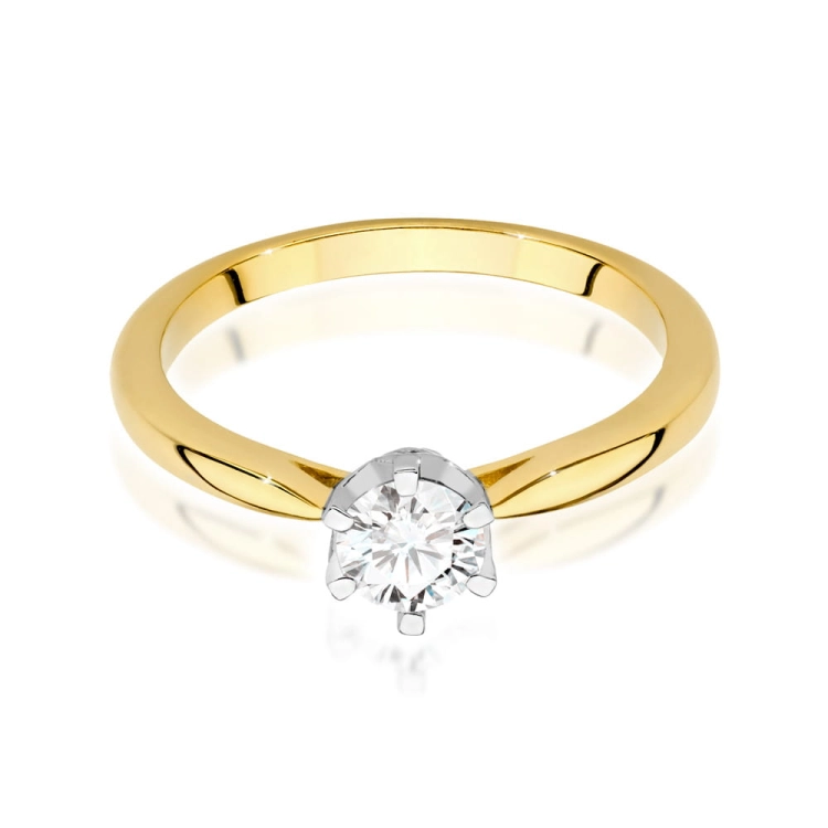 Pierścionek zaręczynowy z żółtego złota z diamentami 0,46ct Fire Of Love BW-539-0,46ct