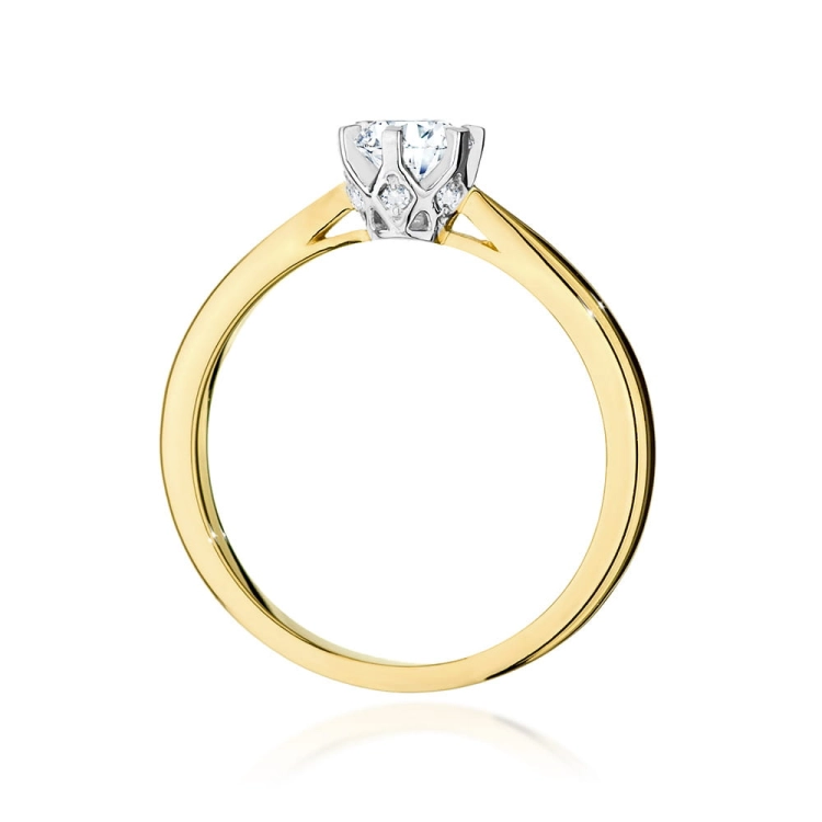 Pierścionek zaręczynowy z żółtego złota z diamentami 0,46ct Fire Of Love BW-539-0,46ct