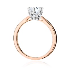 Pierścionek zaręczynowy z różowego złota z diamentami 0,76ct Fire Of Love BW-539-0,76ct-r