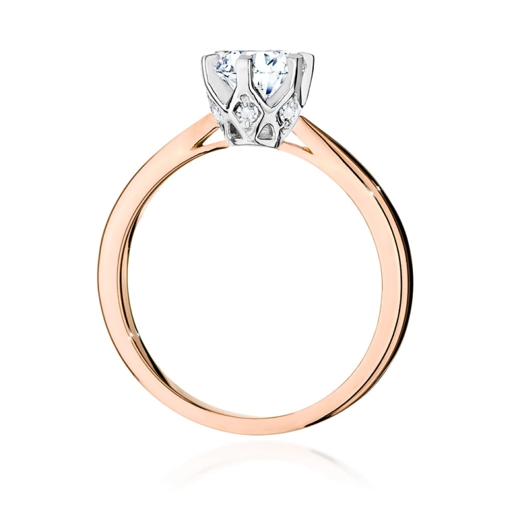 Pierścionek zaręczynowy z różowego złota z diamentami 0,76ct Fire Of Love BW-539-0,76ct-r