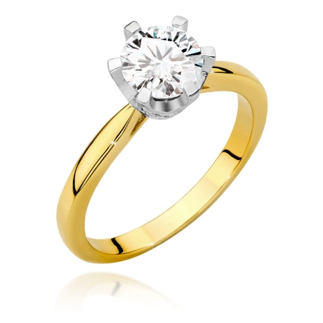 Przejdź do produktu Pierścionek zaręczynowy z żółtego złota z diamentami 1,06ct Fire Of Love