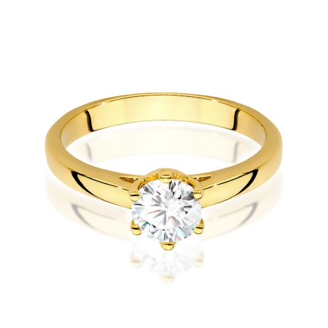 Przejdź do produktu Pierścionek zaręczynowy z żółtego złota z diamentem 0,70ct Fire Of Love 
