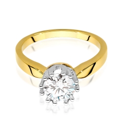 Pierścionek zaręczynowy z żółtego złota z diamentem 1,00ct Fire Of Love GW-541-1,00ct
