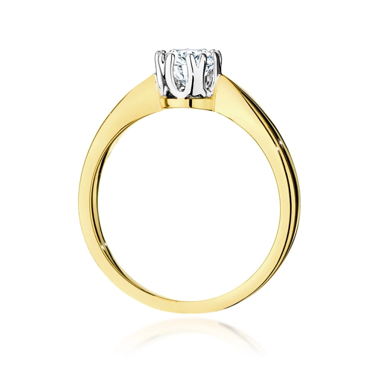 Pierścionek zaręczynowy z żółtego złota z diamentem 0,40ct Fire Of Love GW-541-0,40ct