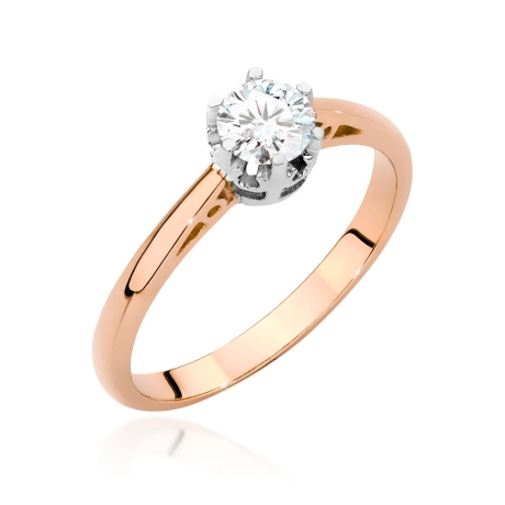 Przejdź do produktu Pierścionek zaręczynowy z różowego złota z diamentem 0,40ct Fire Of Love 