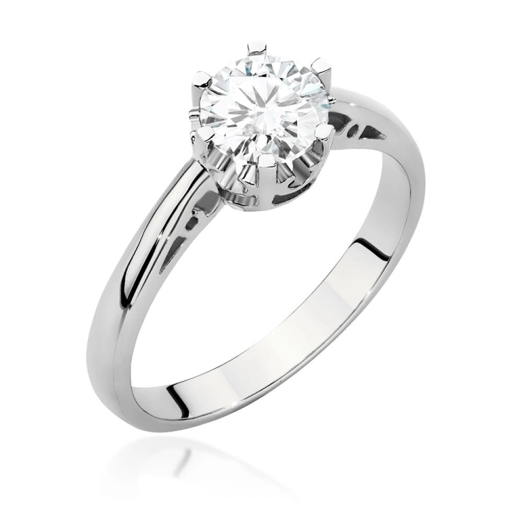 Pierścionek zaręczynowy z białego złota z diamentem 0,70ct Fire Of Love GW-542-0,70ct-b